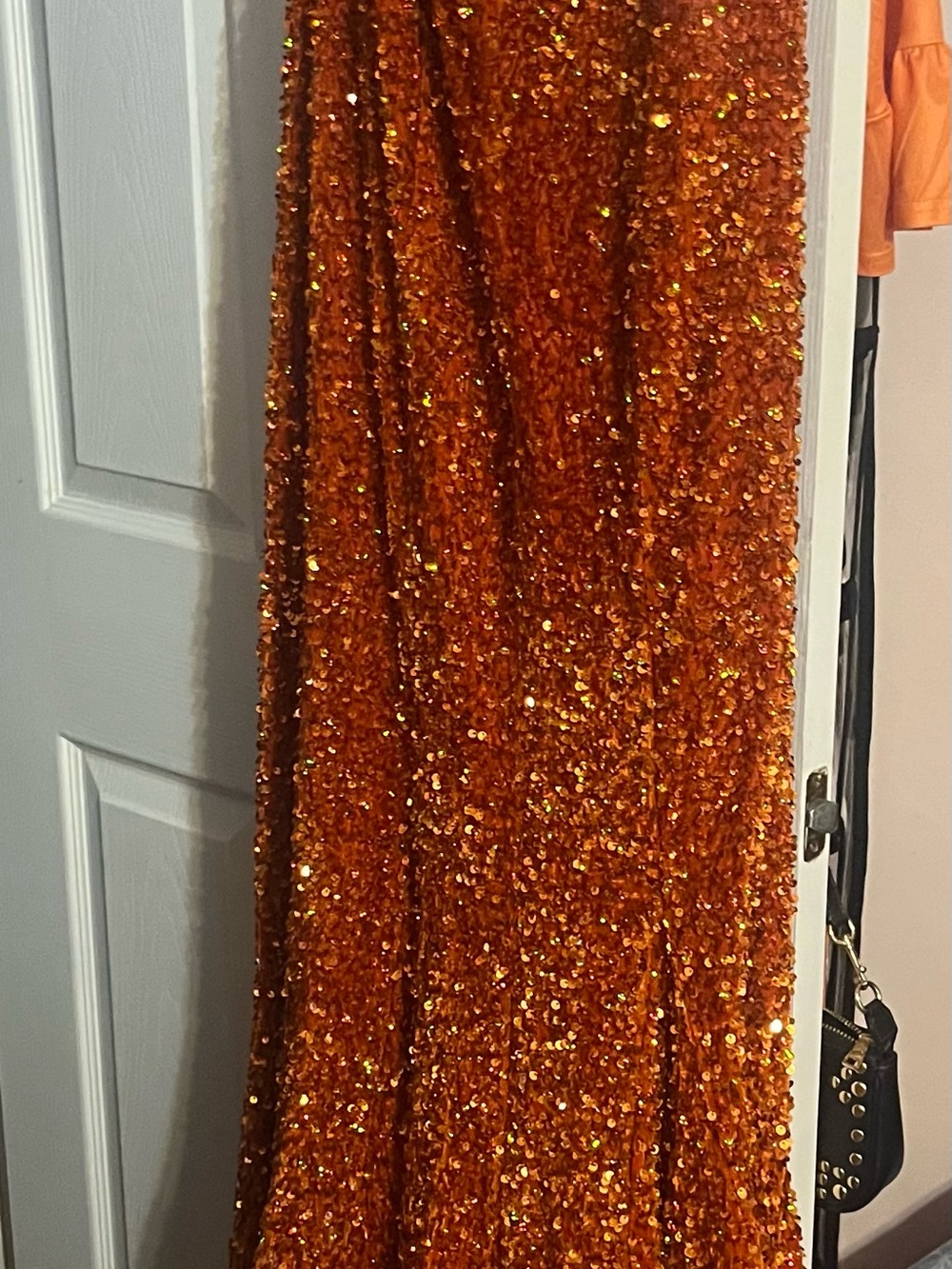 Sequin Orange Evening Skirt - Sparkling Festa